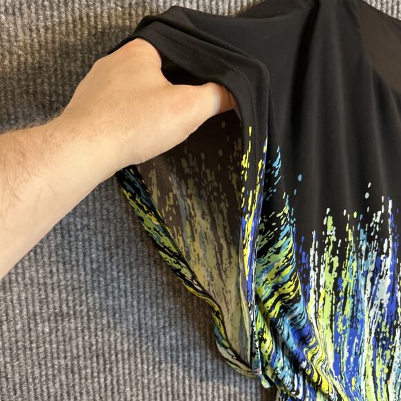 Cato Womens Shift Dress Size XL Abstract Short Sleeve Stretch Office Career - Picture 2 of 9